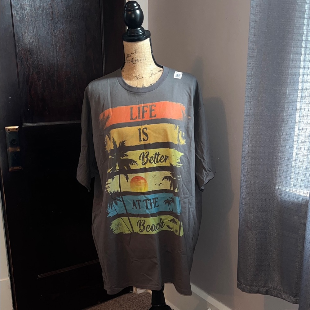 Gray Graphic T-Shirt - Life is Better at the Beach